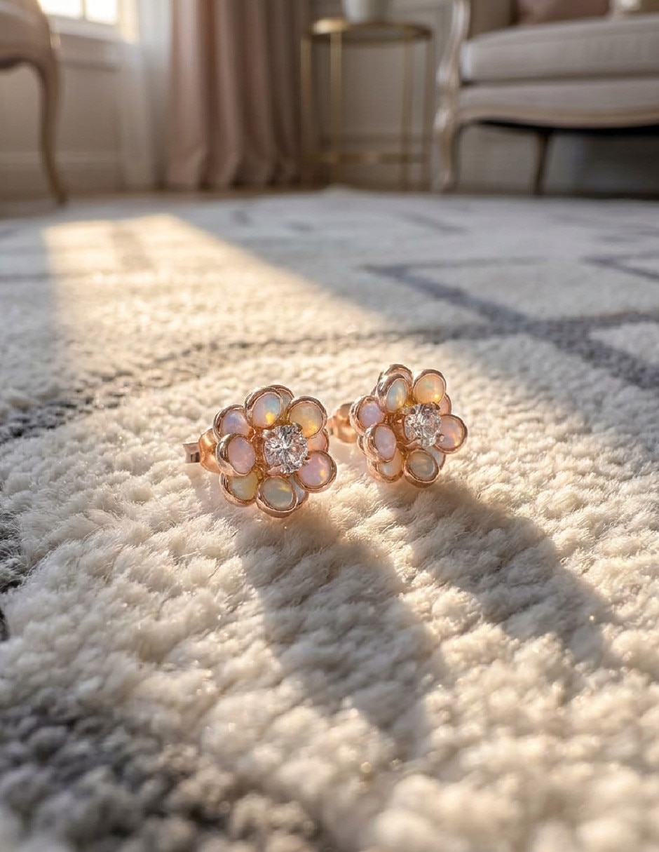 Aretes cortos generíca de oro laminado 18 k zirconia 3