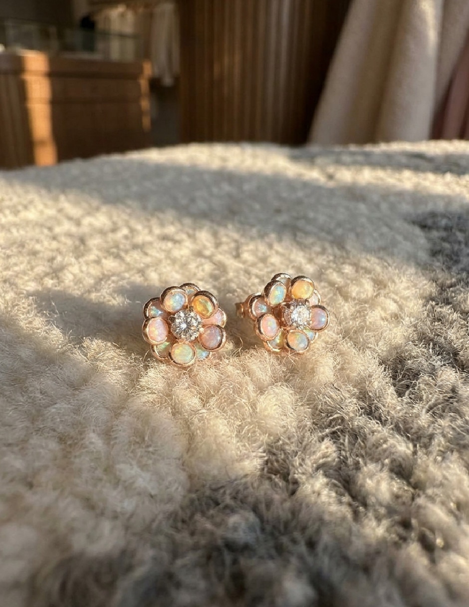 Aretes cortos generíca de oro laminado 18 k zirconia 4