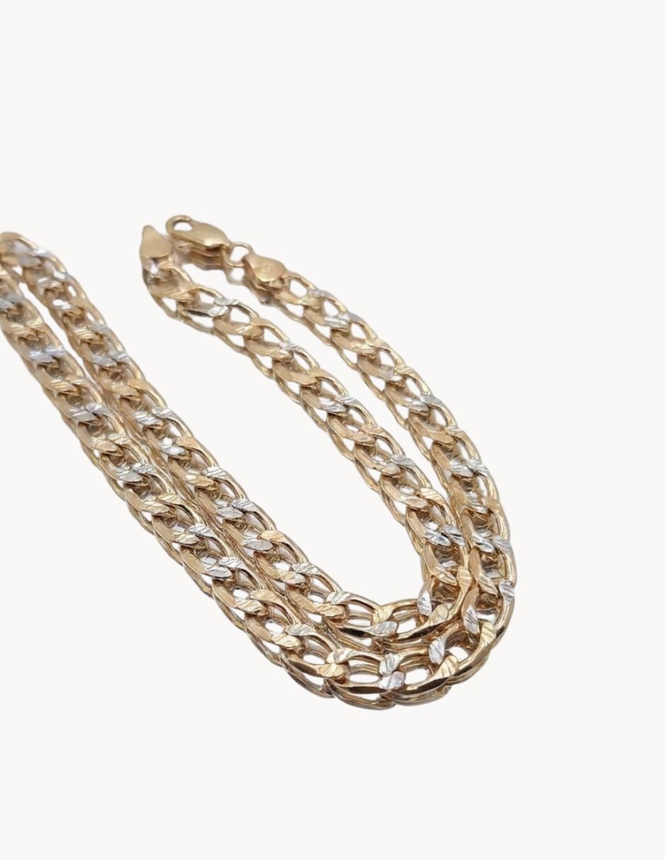 Cadena de eslabones de oro laminado 18 K 2