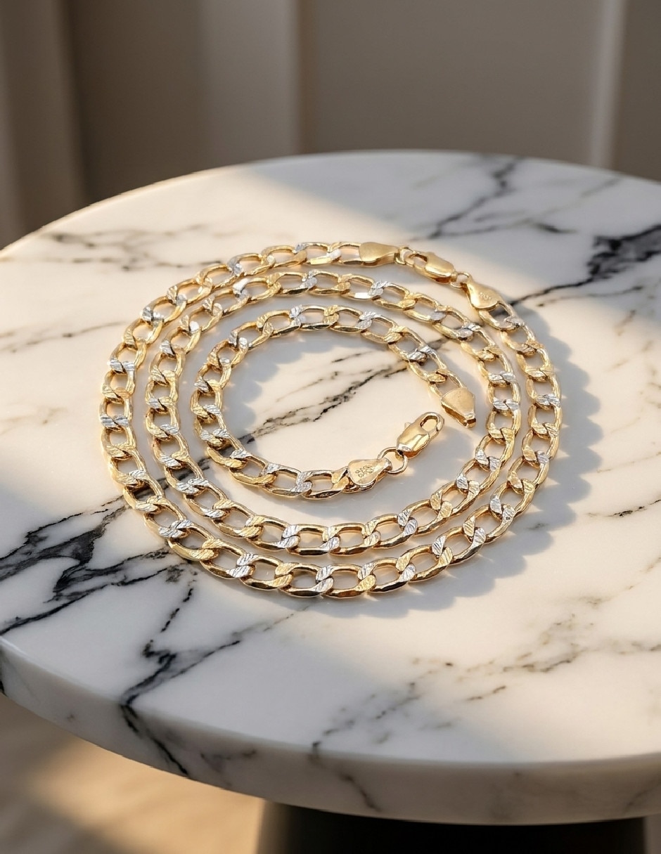 Cadena de eslabones de oro laminado 18 K 4
