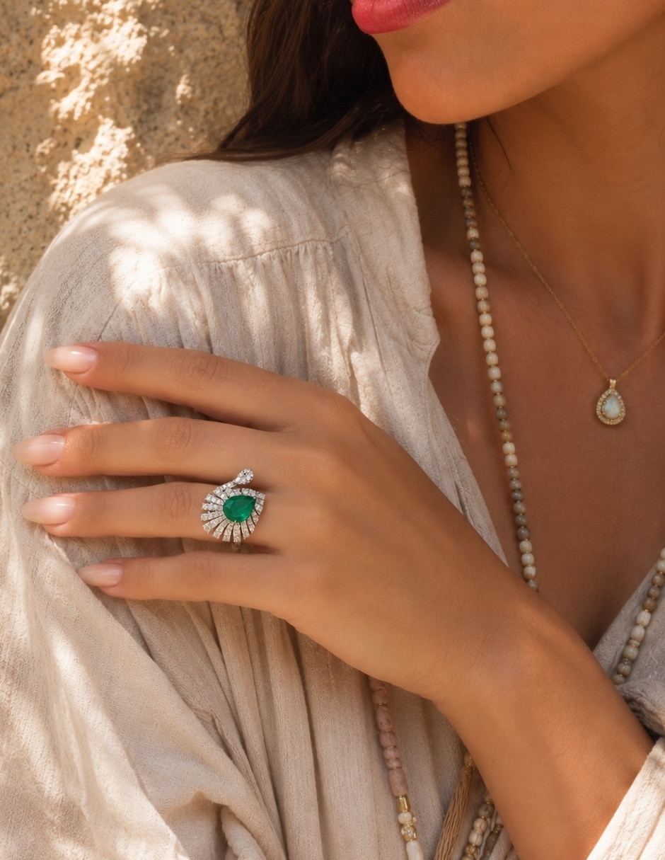 Anillo plumaria zirconia 2
