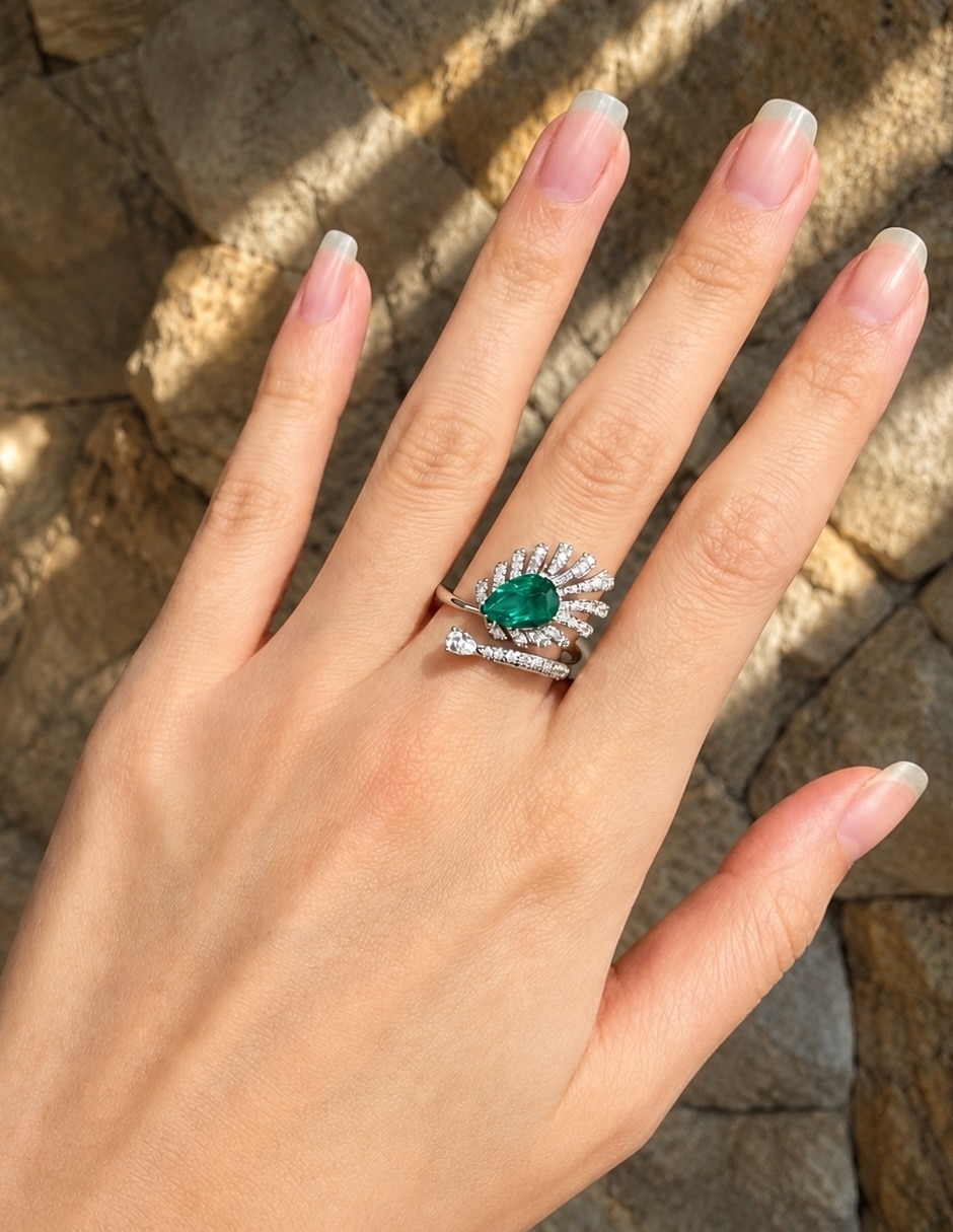Anillo plumaria zirconia 3