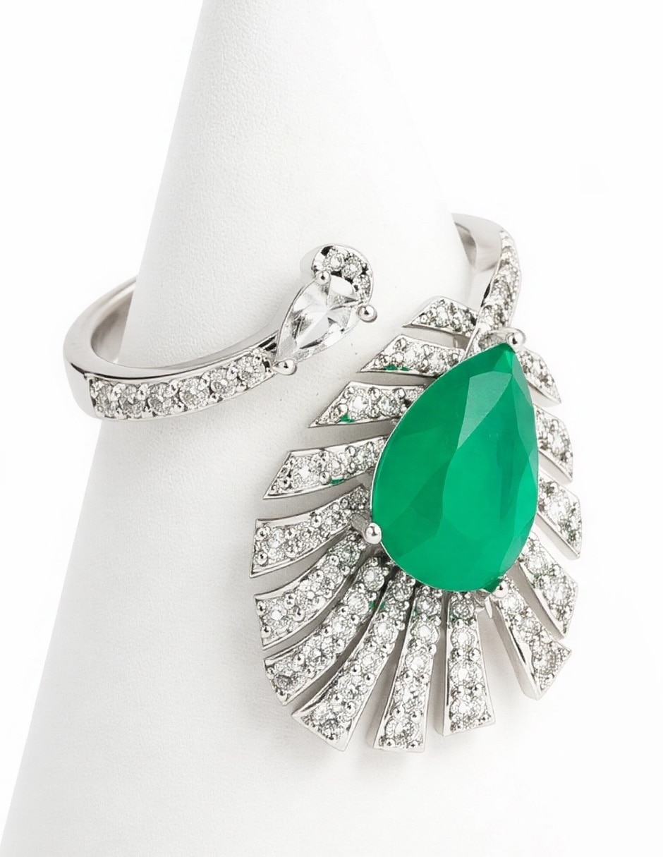 Anillo plumaria zirconia 8