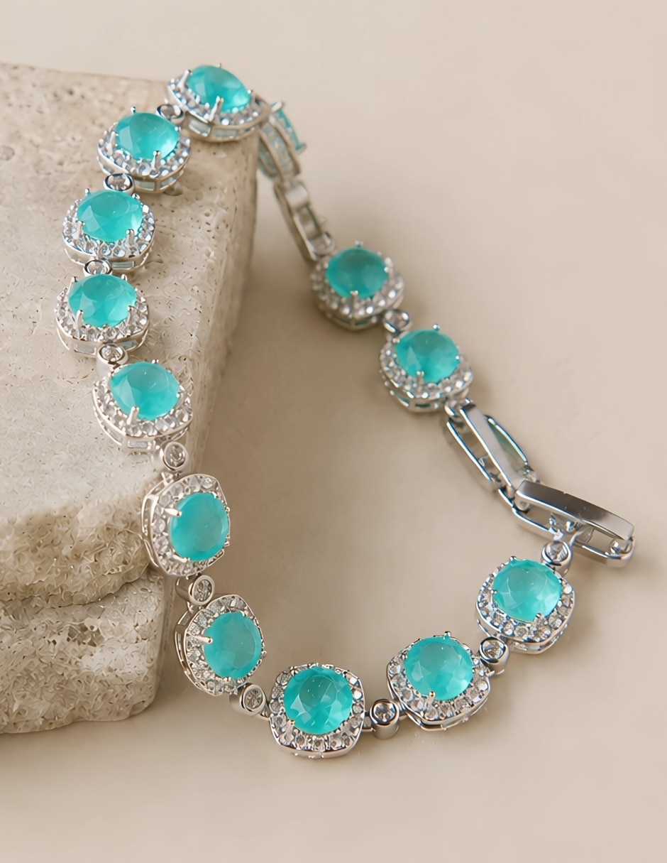 Pulsera yoiko con aguamarina aquarelle