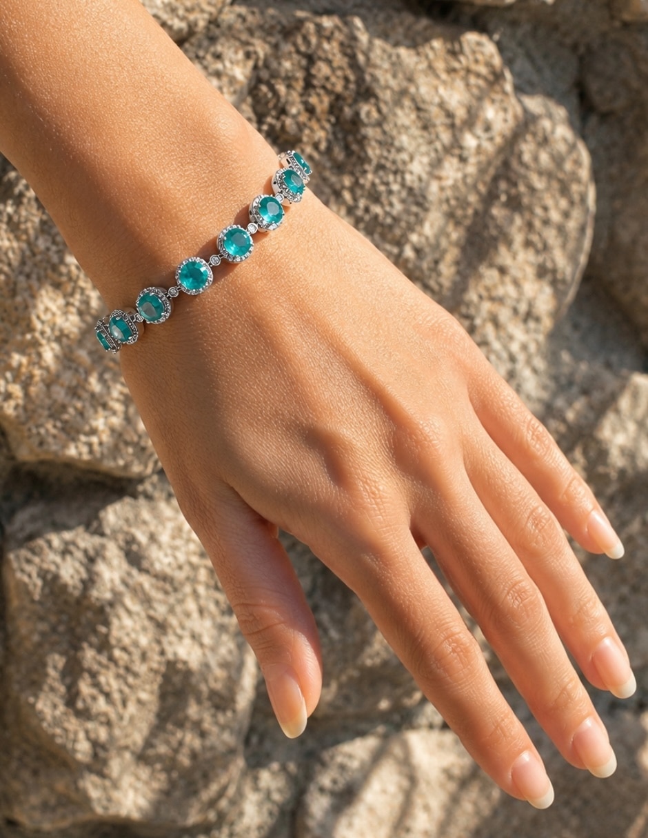 Pulsera yoiko con aguamarina aquarelle