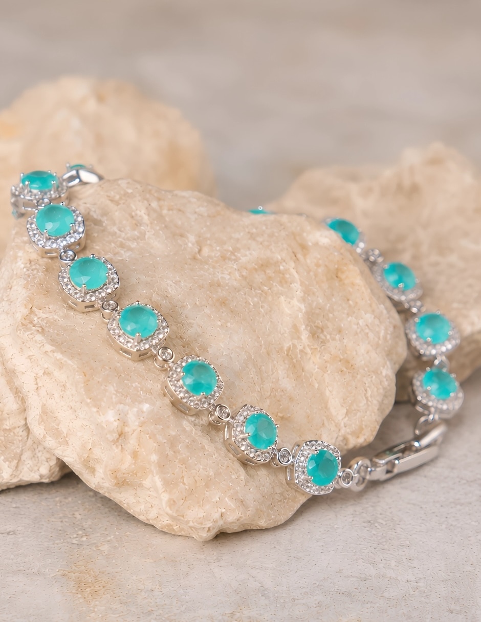 Pulsera yoiko con aguamarina aquarelle