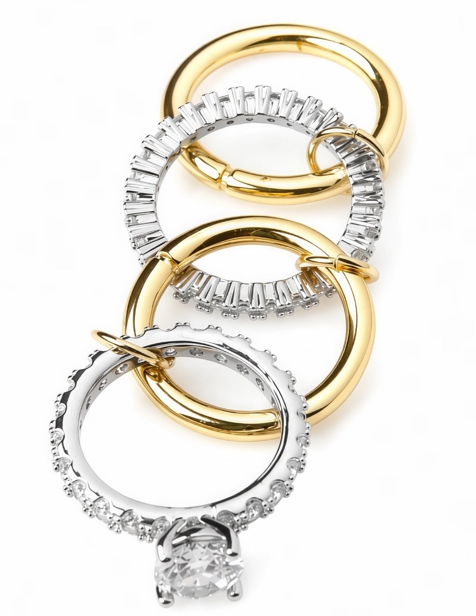 Multianillo éclipse zirconia baño de oro 5