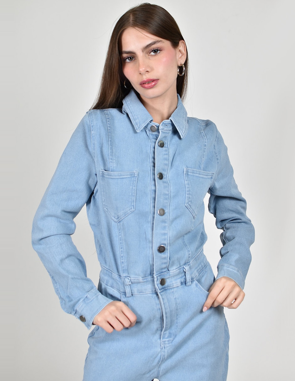 Jumpsuit roman fashion de mezclilla casual para mujer