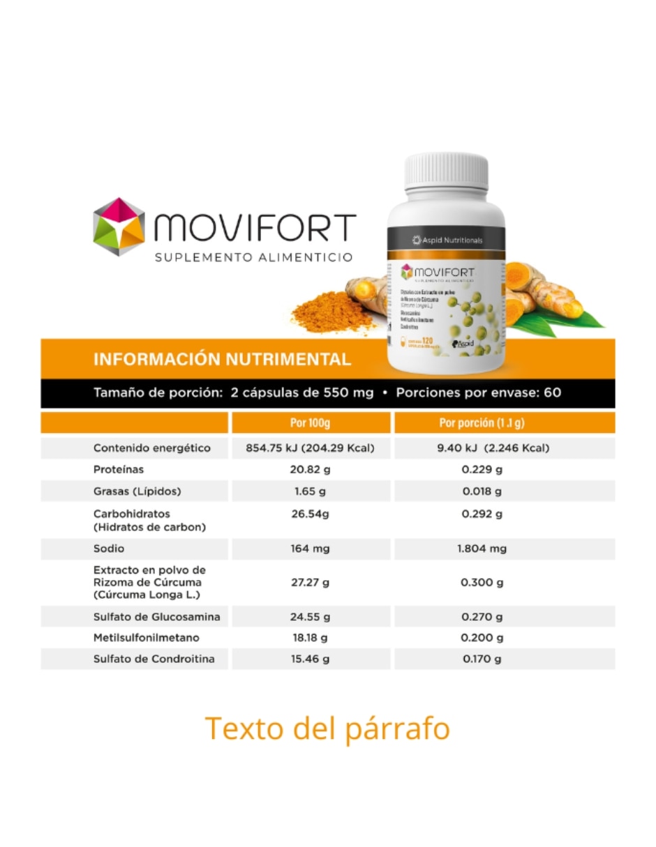 Movifort Duo con Glucosamina Condroitina y MSM de 240 cápsulas 3