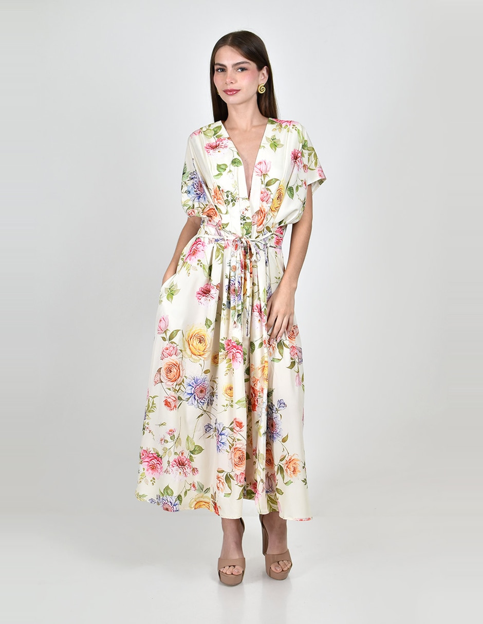 Vestido midi casual roman fashion para mujer
