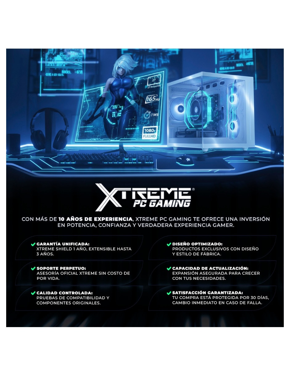 Computadora gamer XTREME PC GAMING Intel core ultra 5 integradas 16 GB RAM 1 TB SSD