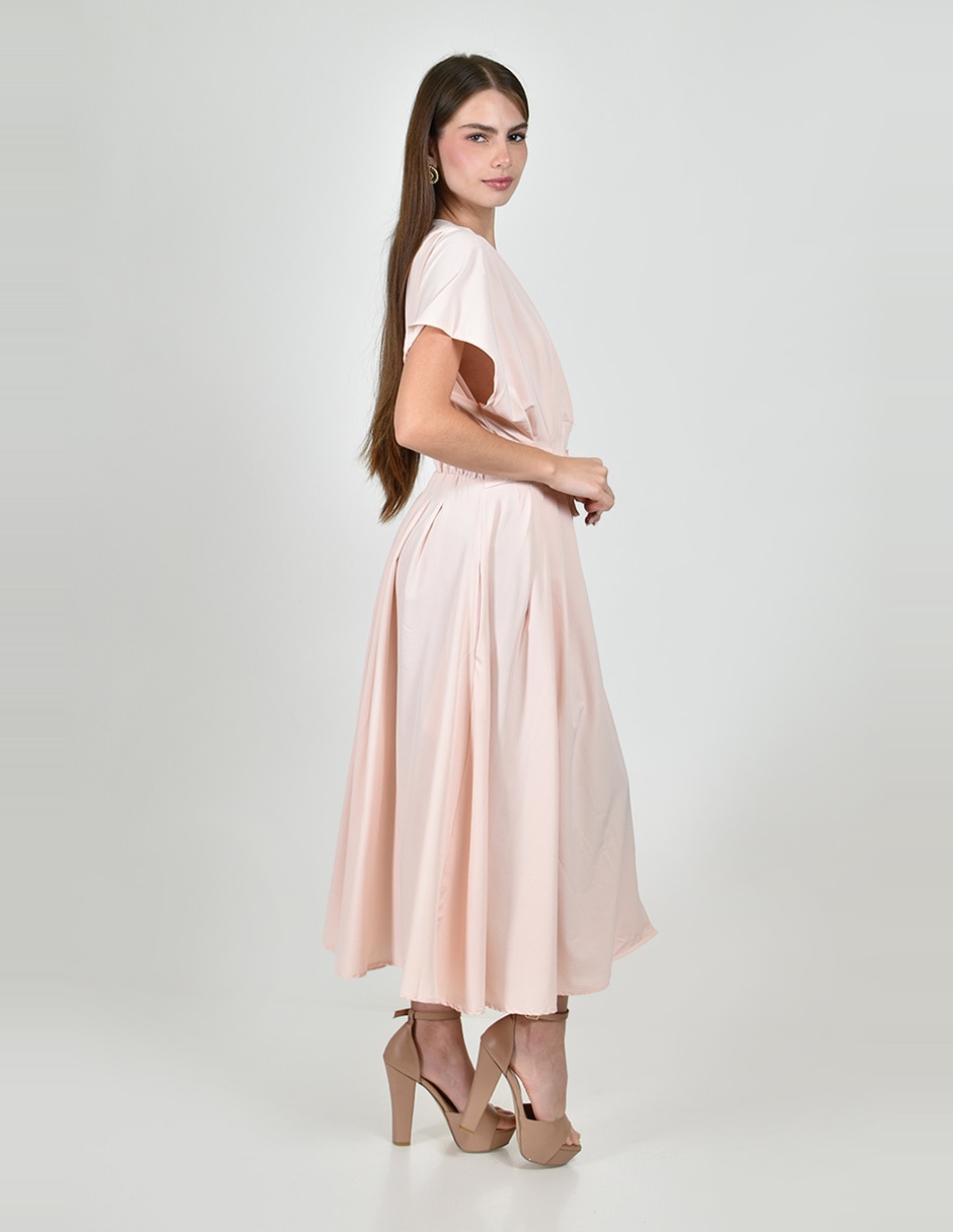 Vestido midi casual roman fashion para mujer
