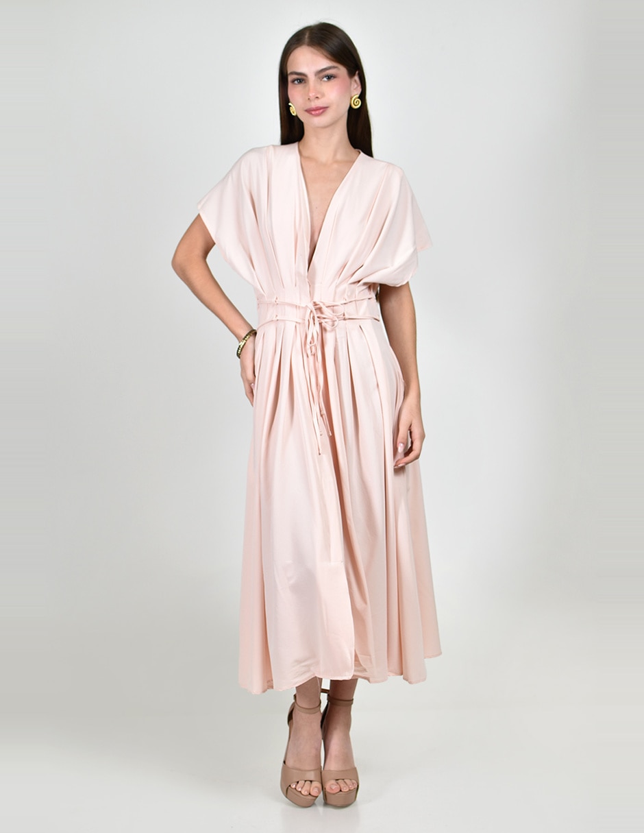 Vestido midi casual roman fashion para mujer