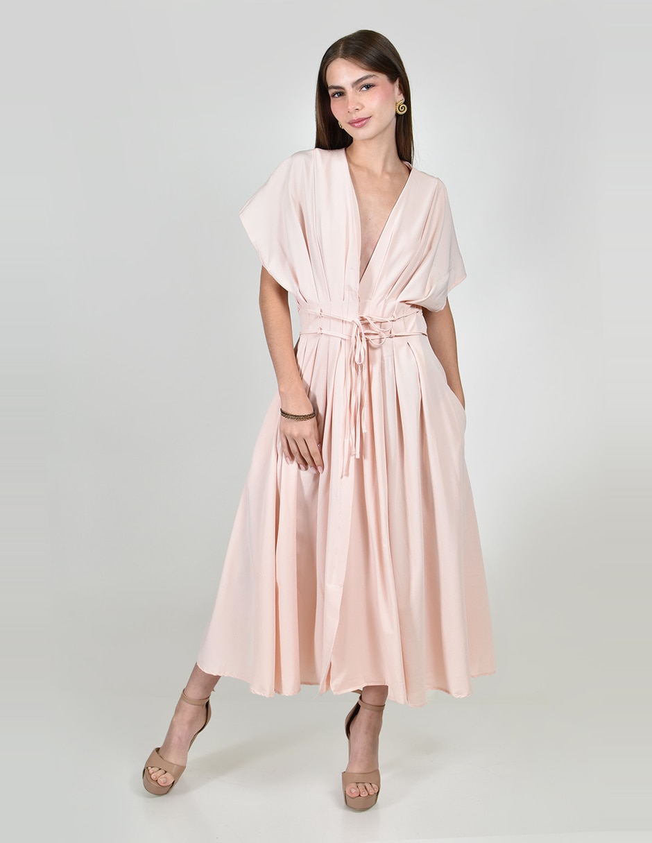 Vestido midi casual roman fashion para mujer