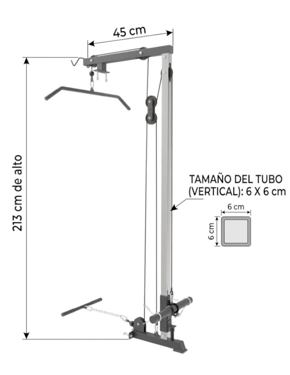 Multigym de acero inoxidable F-PTPR-LAT 5