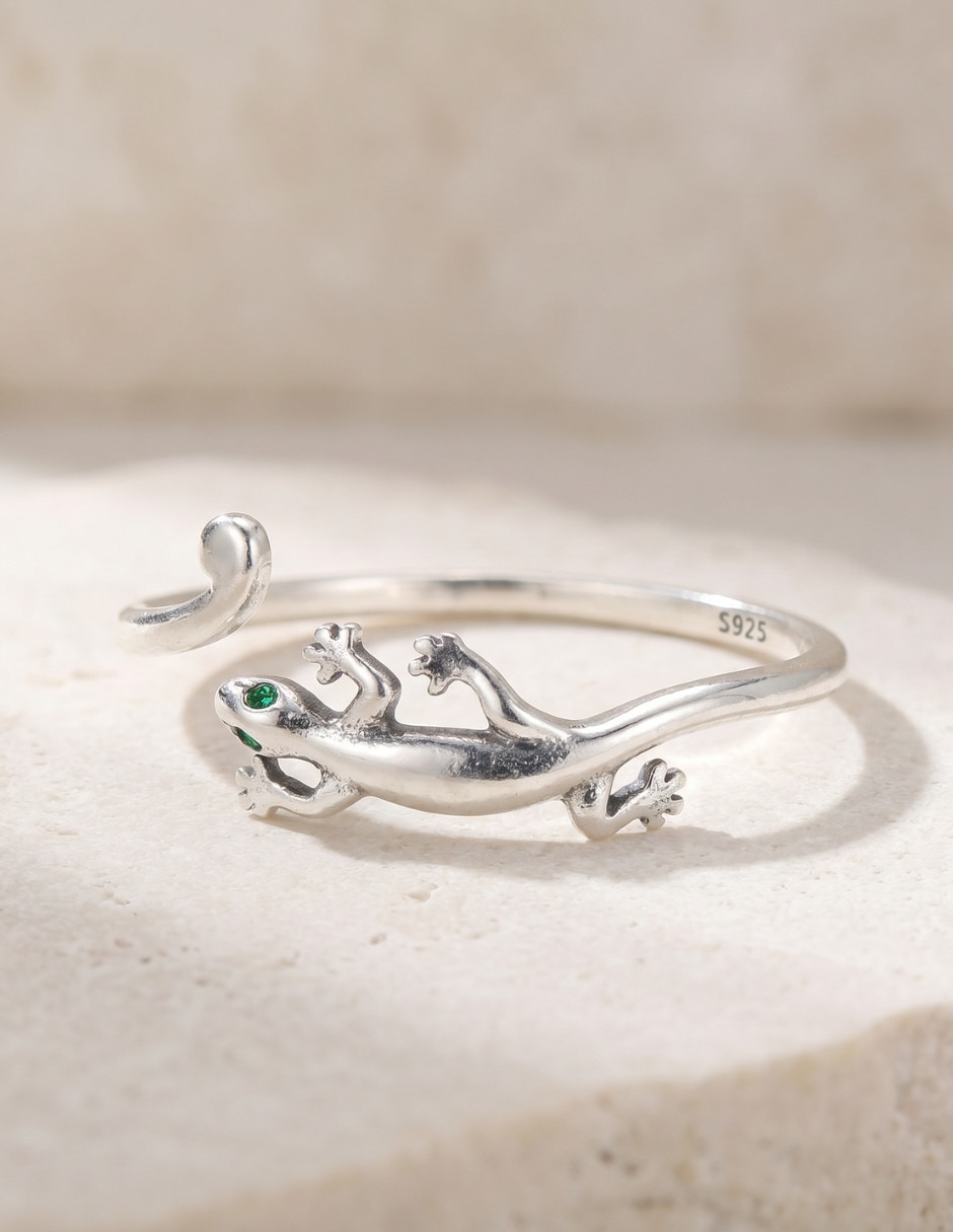Anillo con gema nature p 925 de plata circonita pulido 4