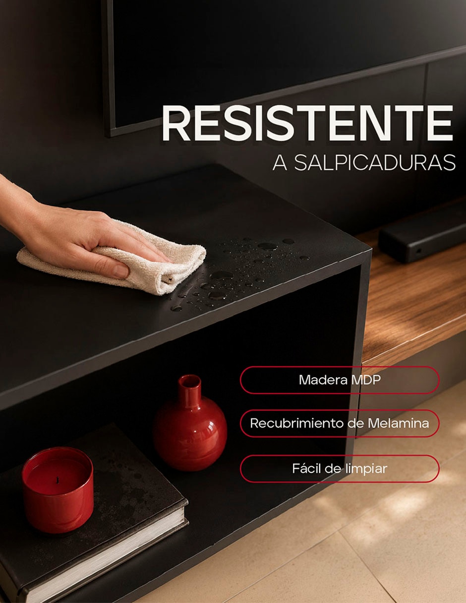 Mueble flotante para TV armable de aglomerado y MDF 5