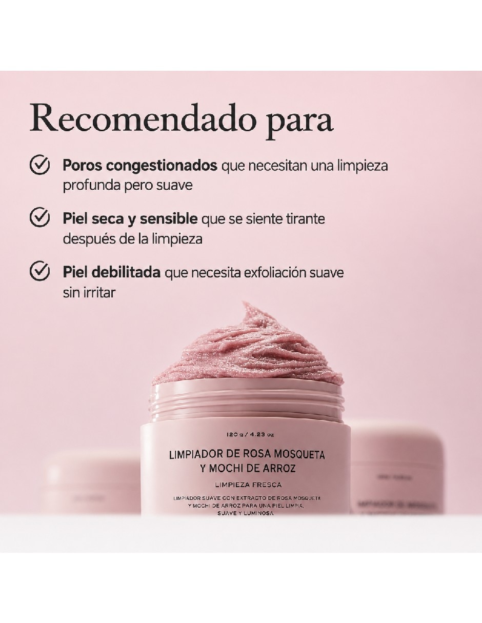 Exfoliante facial de arroz y rosa mosqueta Genérica todo tipo de piel