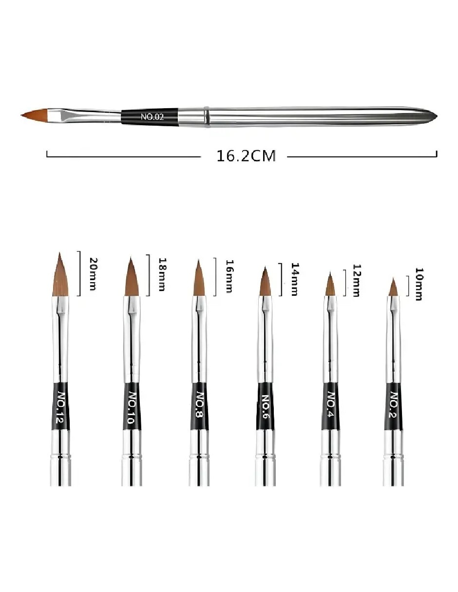 Set pincel para uñas Genérica