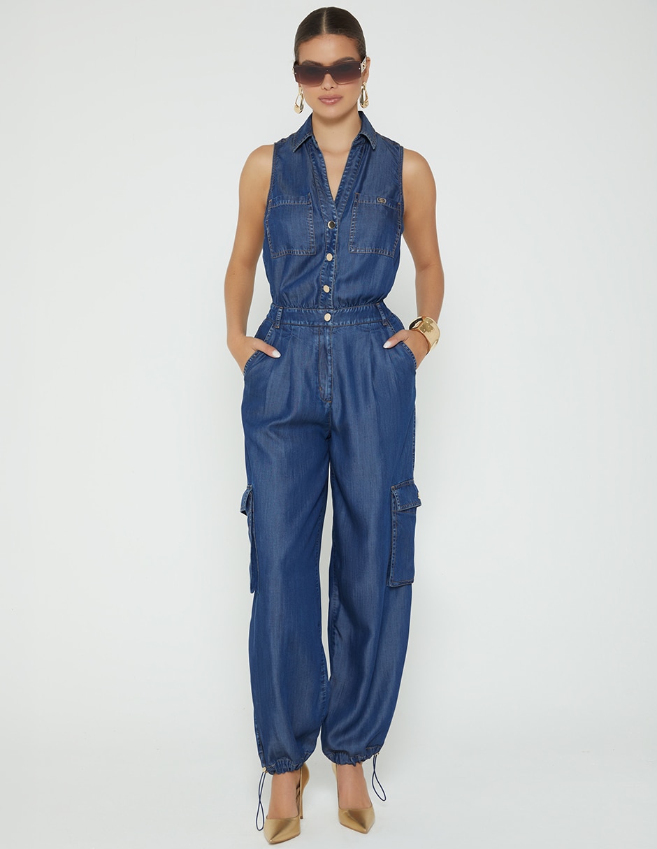 Jumpsuit benkei de mezclilla casual para mujer Jumpsuit benkei de mezclilla casual para mujer
