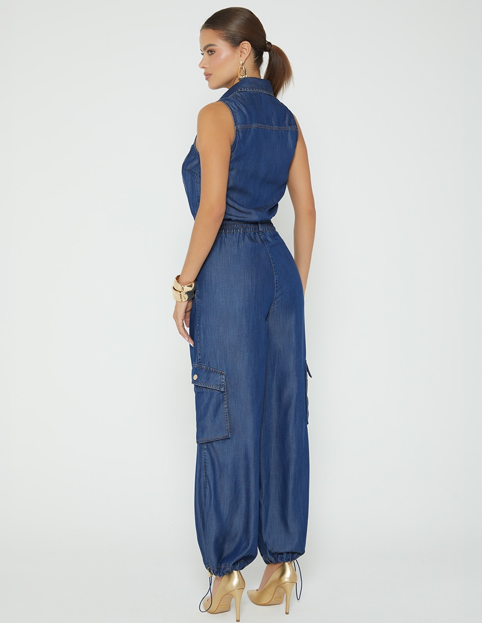 Jumpsuit benkei de mezclilla casual para mujer 3