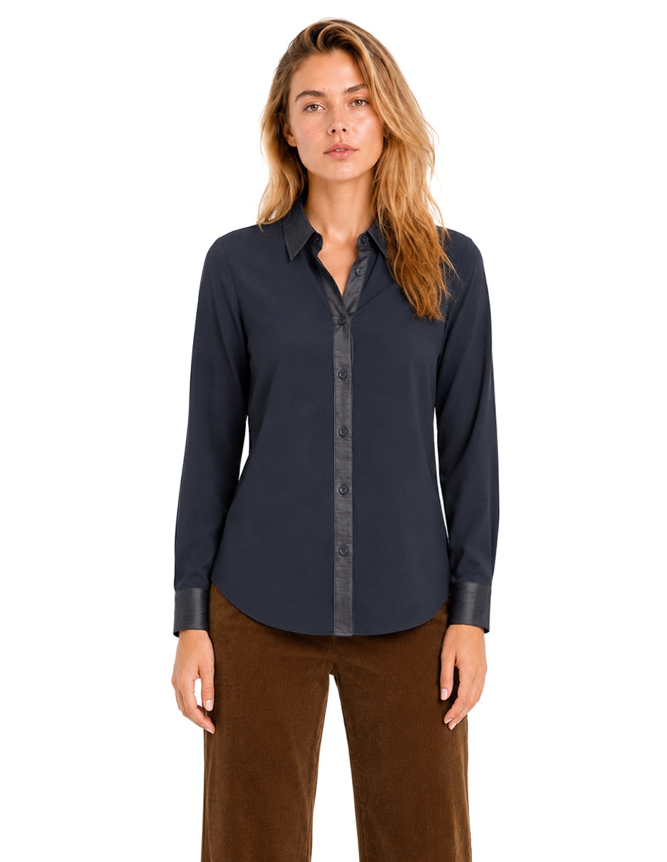 Blusa camisera foley's manga larga para mujer