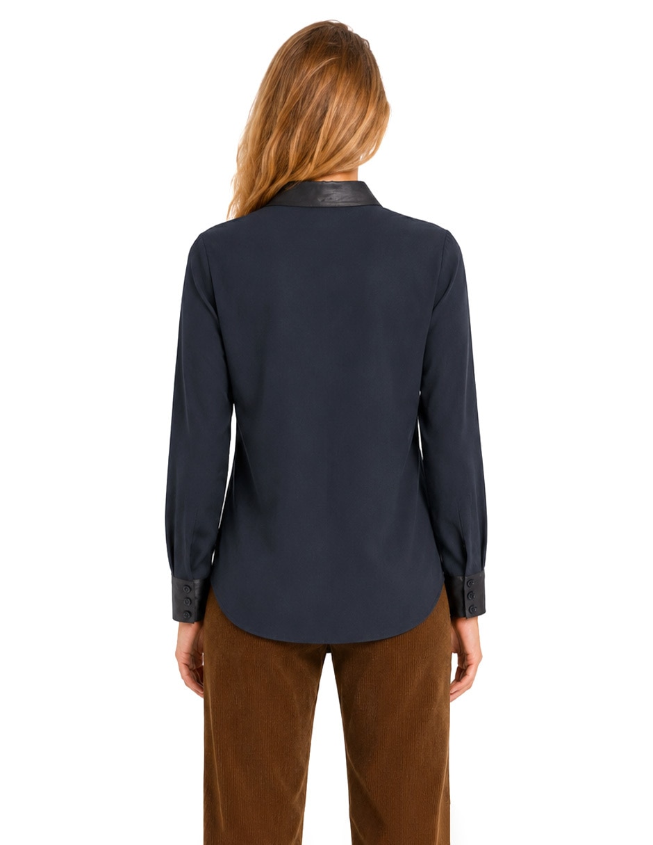 Blusa camisera foley's manga larga para mujer