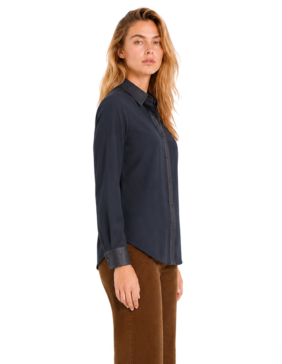 Blusa camisera foley's manga larga para mujer