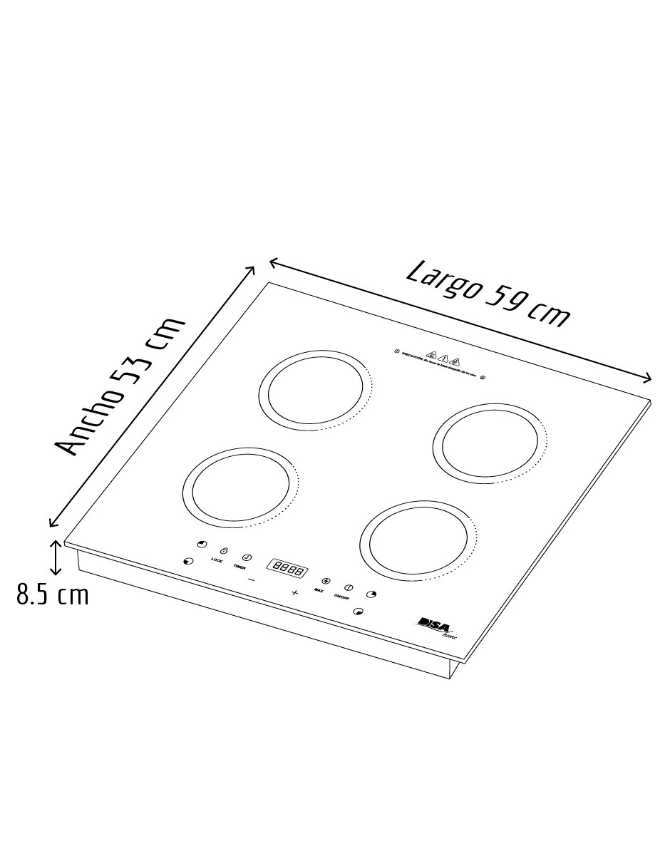 Parrilla de inducción de cristal templado 5