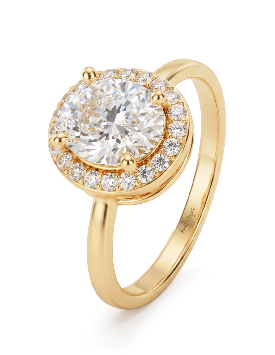 Anillo de compromiso de oro 14 k amelie joyas