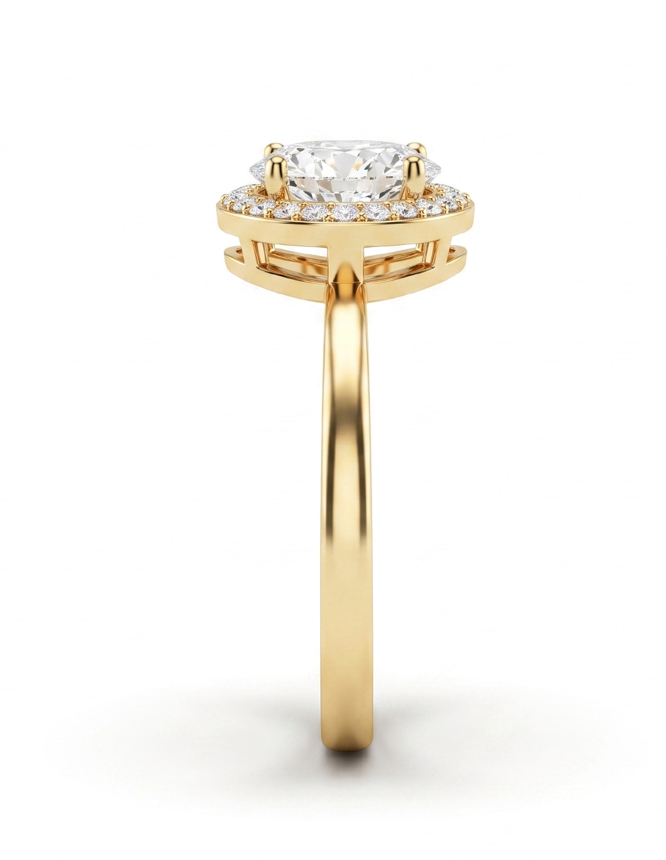 Anillo de compromiso de oro 14 k amelie joyas