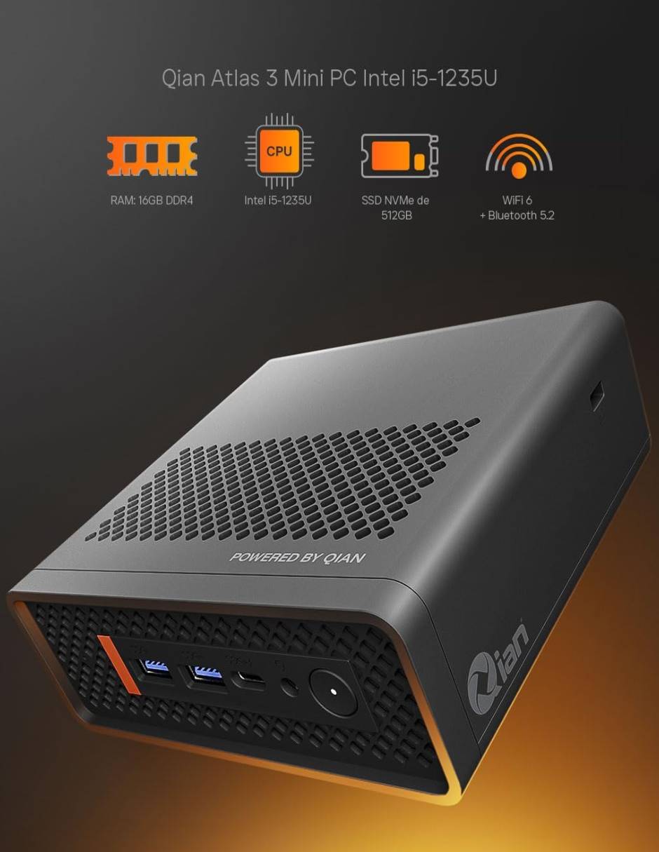 Mini PC QII-12A15 Intel Core i5 Intel Iris Xe 16 GB RAM 512 GB 9