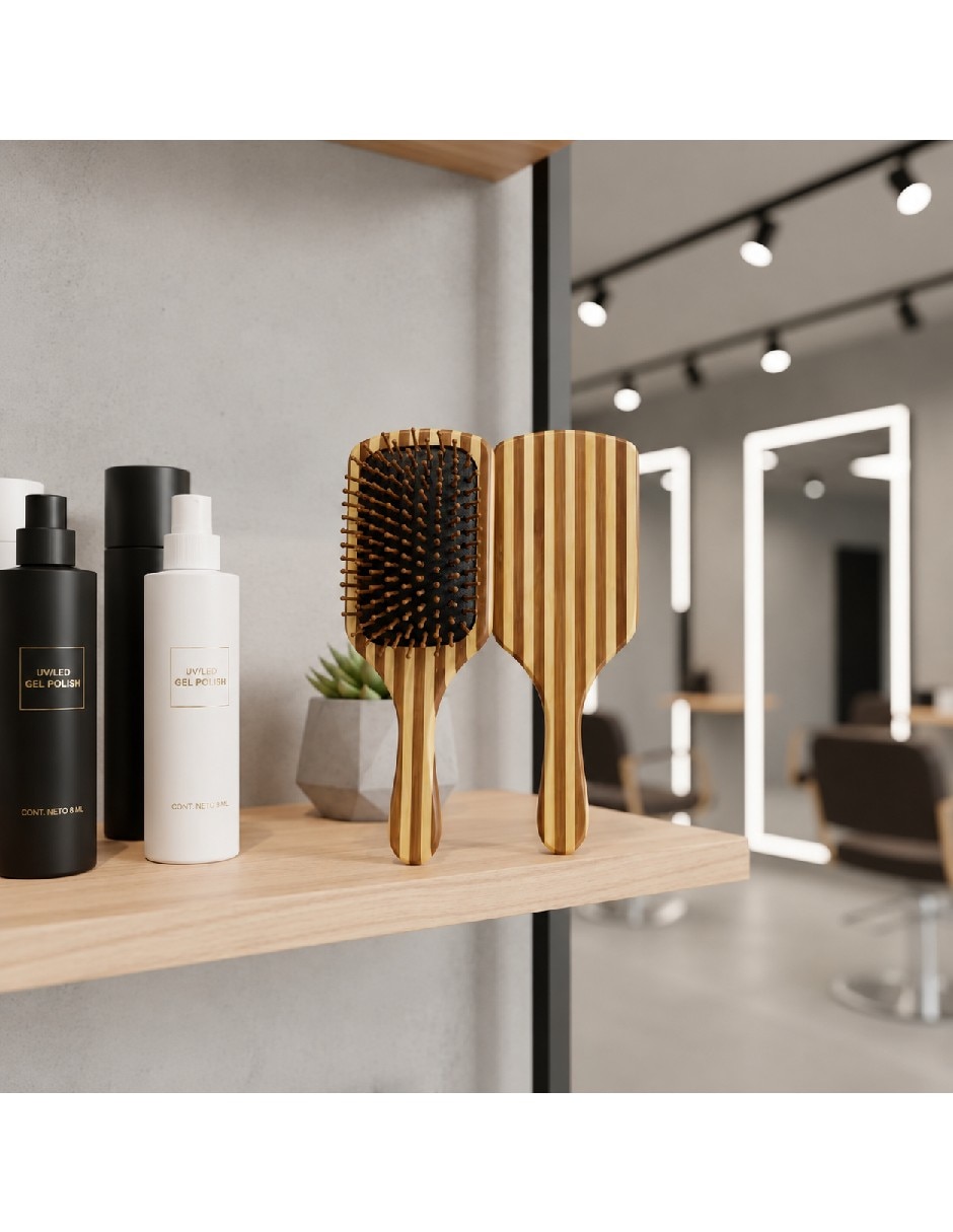 Cepillo para cabello de bambú 2