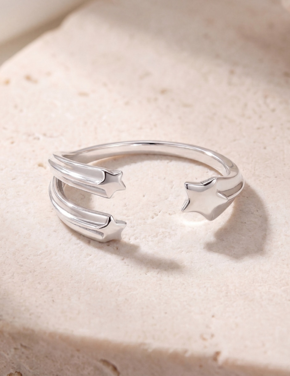 Anillo de estrella beauty p 925 de plata pulido 5