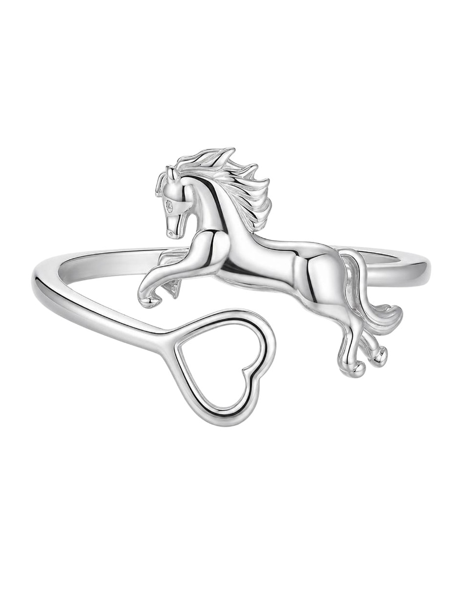 Anillo de caballo nature p 925 de plata pulido