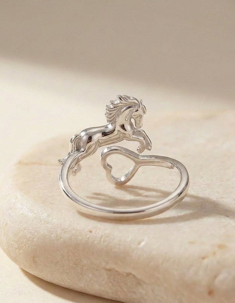 Anillo de caballo nature p 925 de plata pulido 4