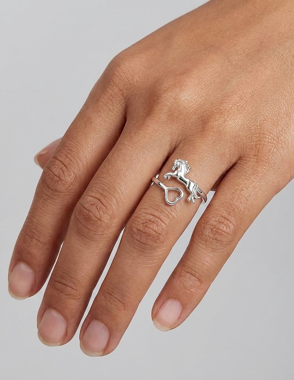 Anillo de caballo nature p 925 de plata pulido 5