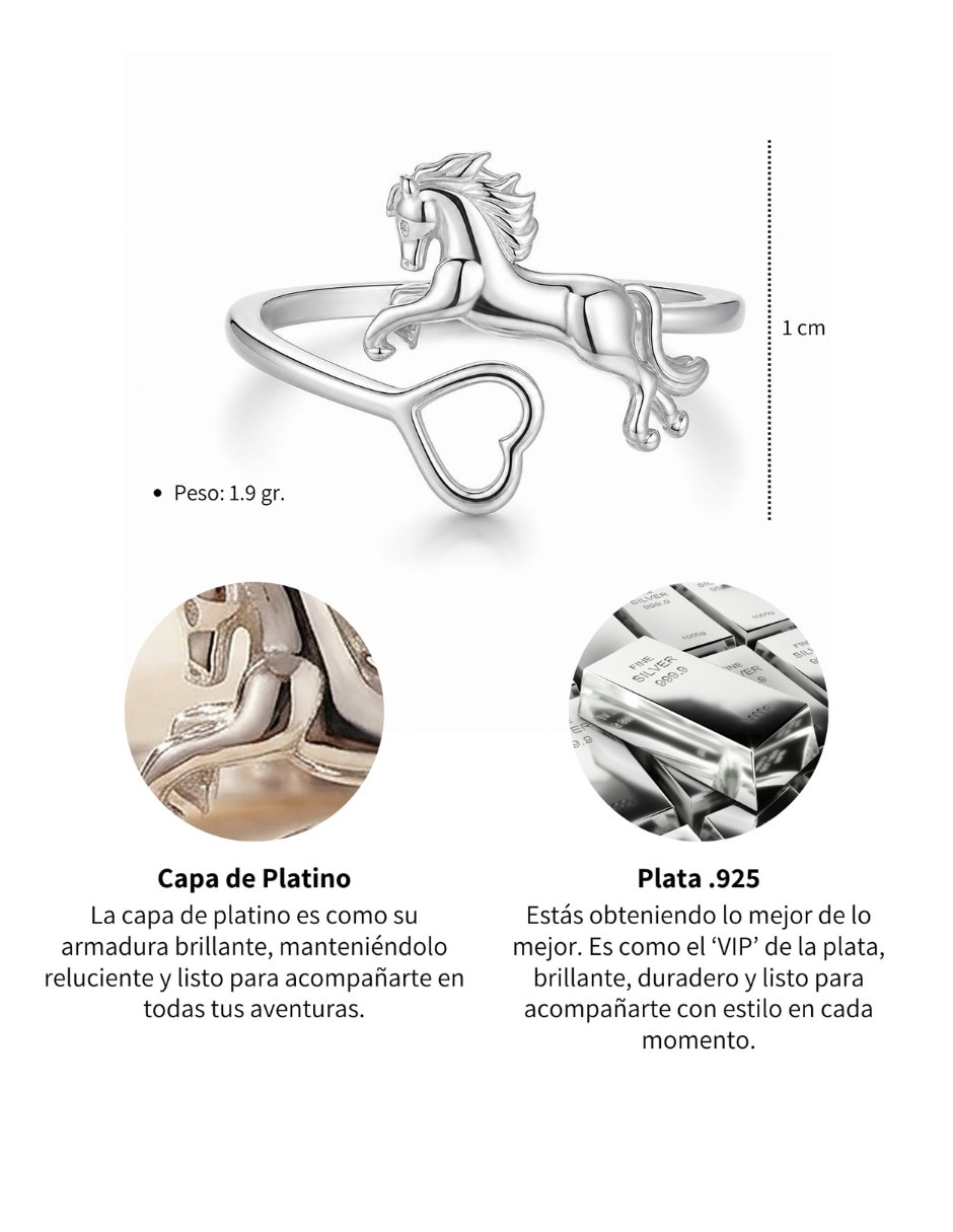 Anillo de caballo nature p 925 de plata pulido 6