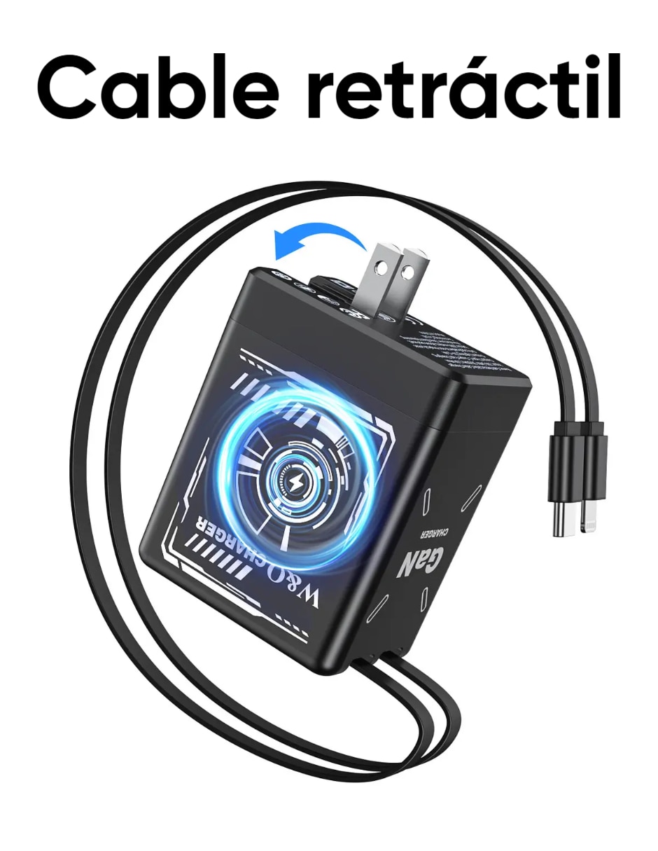 Cargador pared Lightning + USB tipo C 45 W 3