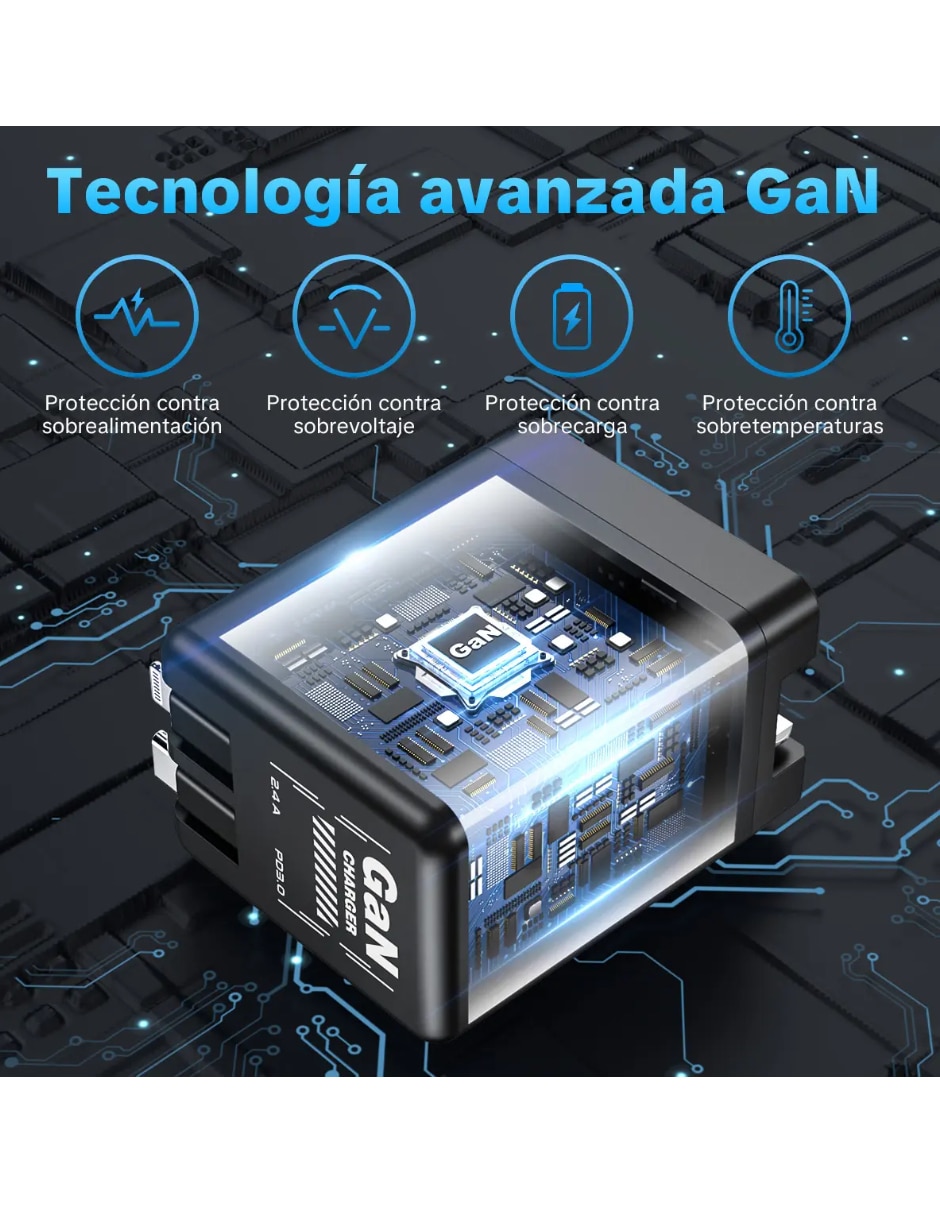 Cargador pared Lightning + USB tipo C 45 W 5