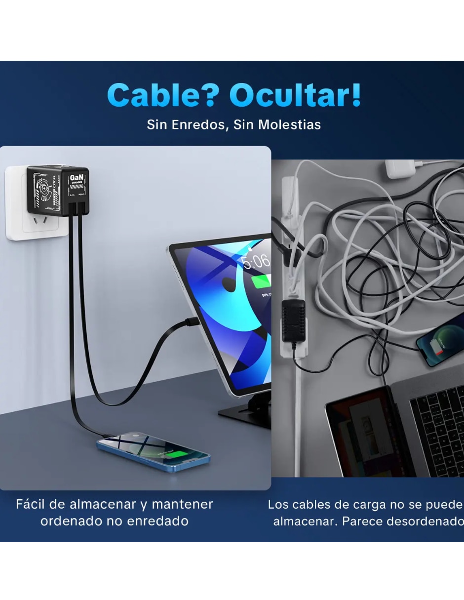 Cargador pared Lightning + USB tipo C 45 W 8