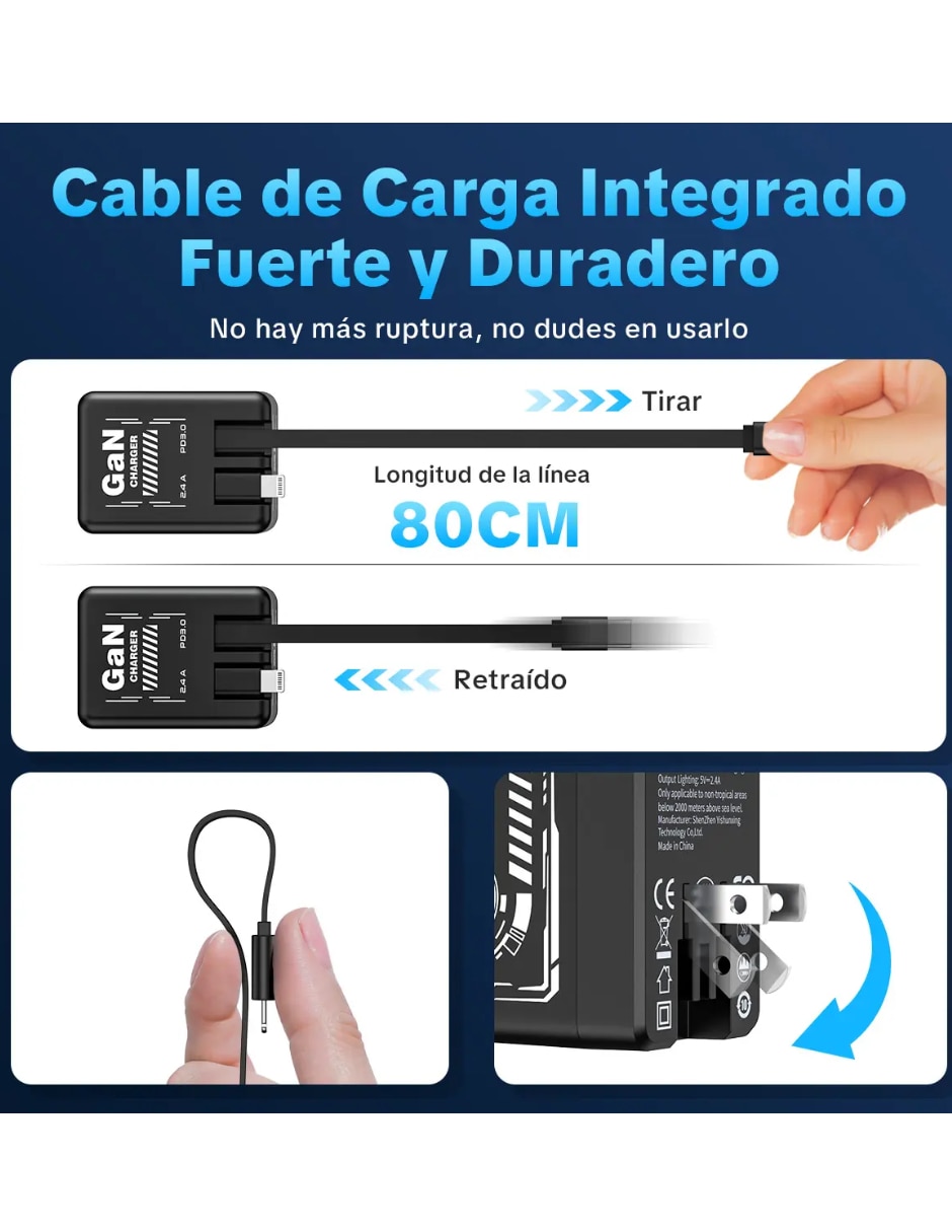 Cargador pared Lightning + USB tipo C 45 W 10