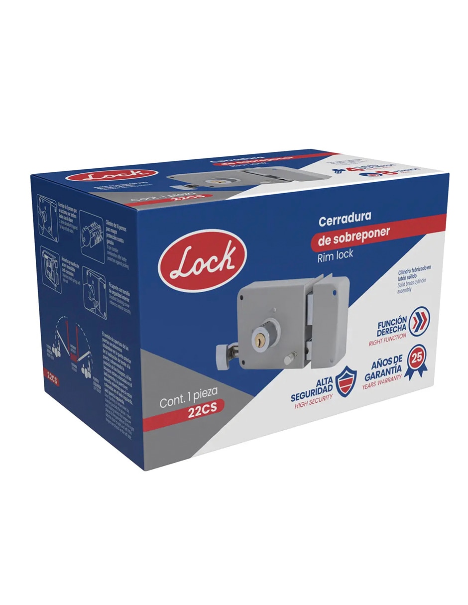 Cerradura sobreponer 22CS de derecha 4