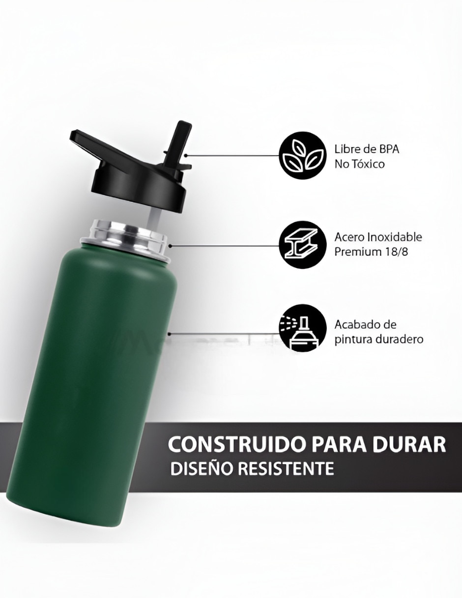 Termo de acero inoxidable con tapa rosca 1.2 L 4