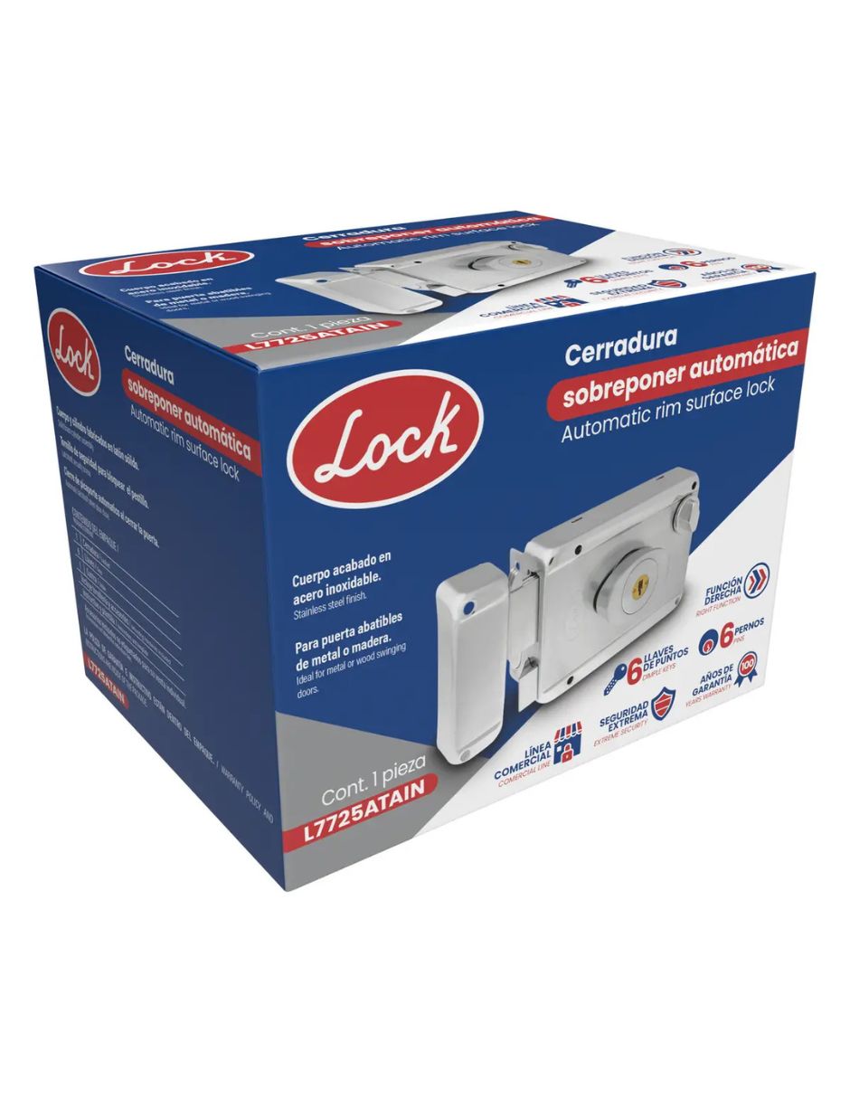 Cerradura sobreponer L7725ATAIN de derecha e izquierda 2