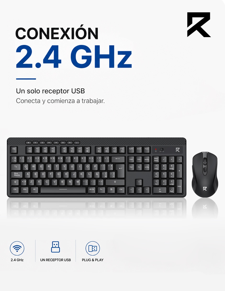 Kit mouse y teclado Inalámbrico Redragon BS-8418