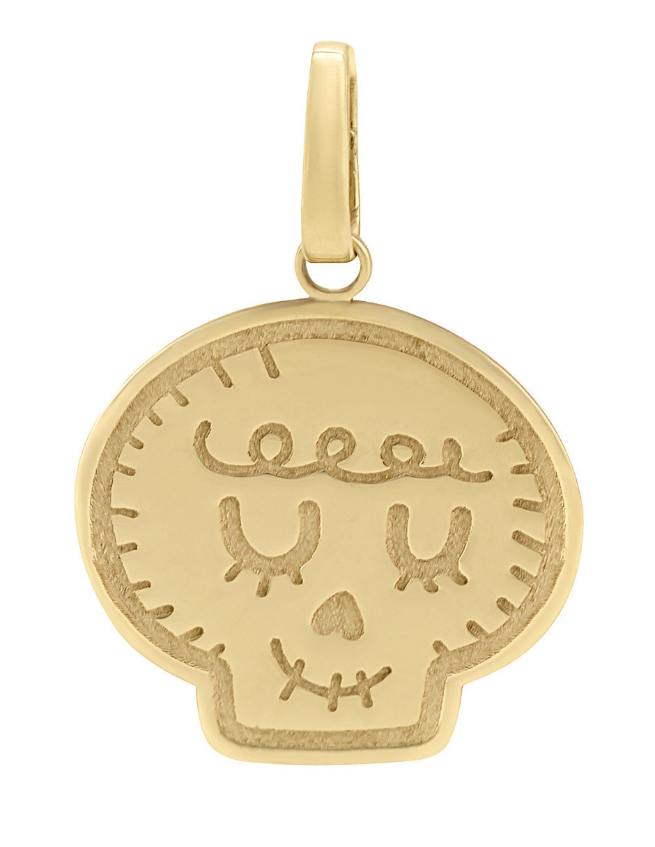 Dije de calavera CRISTAL JOYAS de oro amarillo 14 K