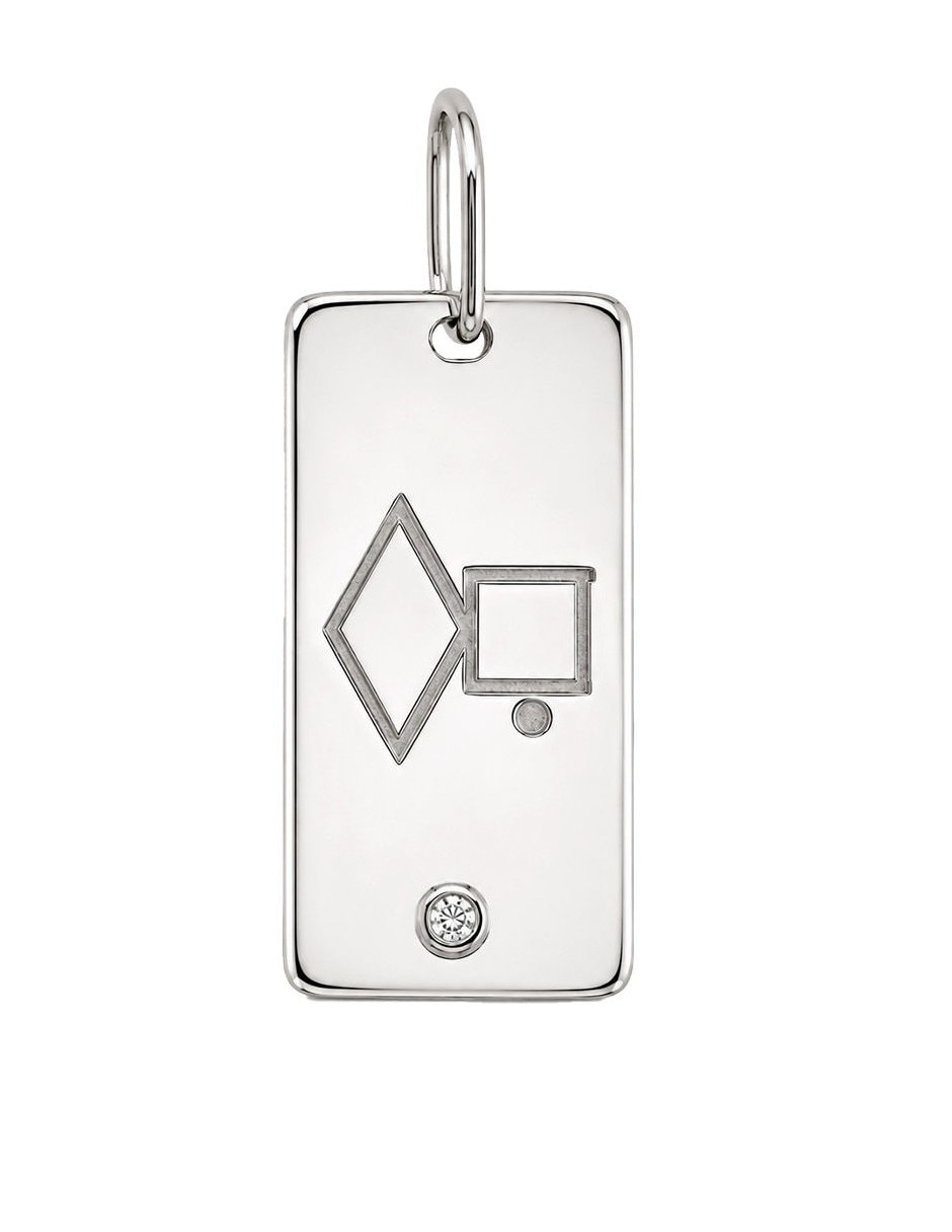 Dije rectangular CRISTAL JOYAS de Plata P 925