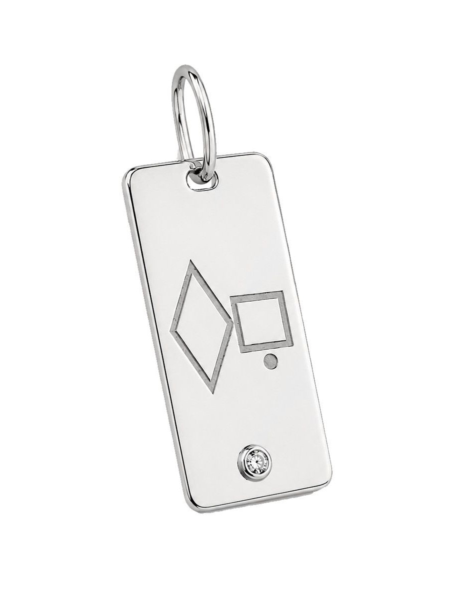 Dije rectangular CRISTAL JOYAS de Plata P 925