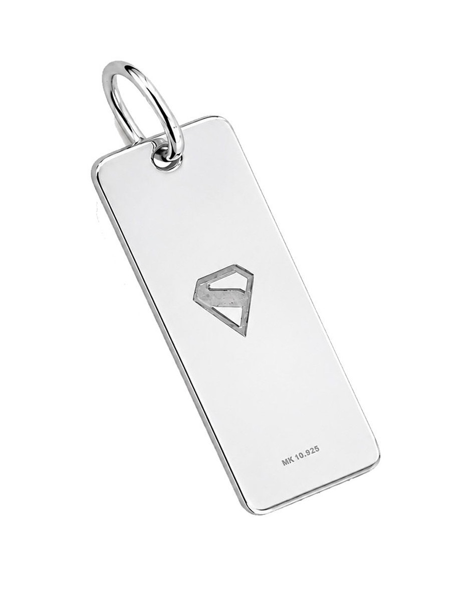 Dije rectangular CRISTAL JOYAS de Plata P 925